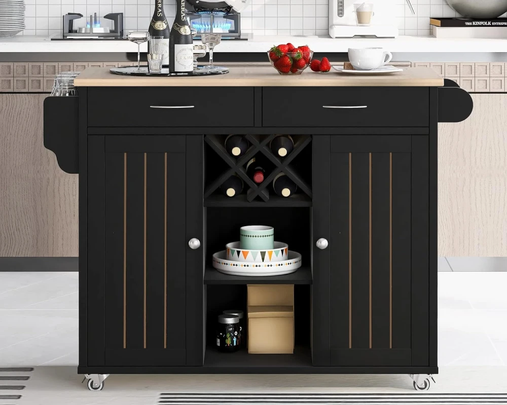 movable kitchen island with storage